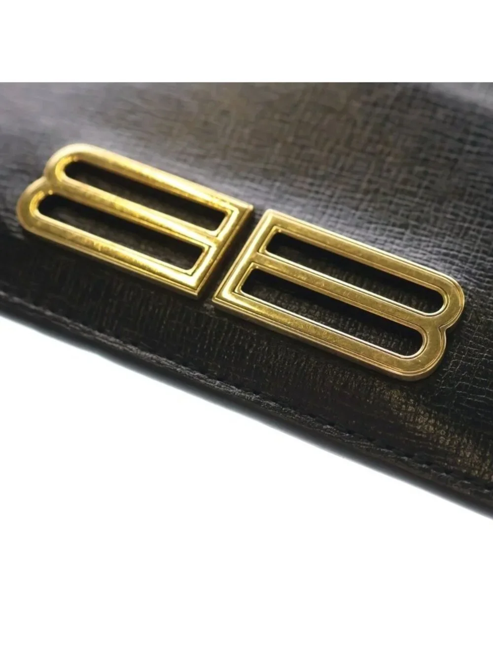 Balenciaga BB Coin Card Holder Case BB Logo Black